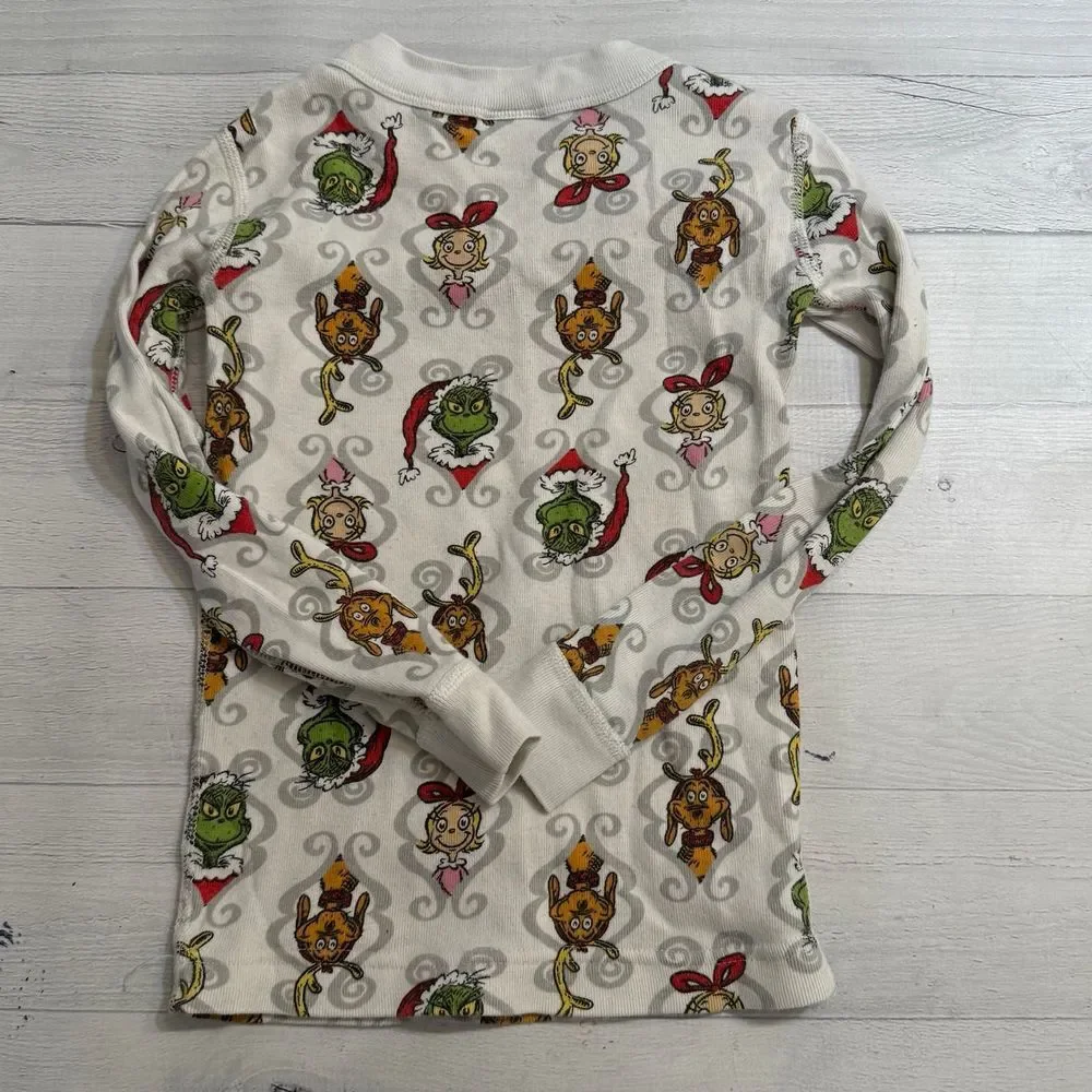 Hanna Andersson grinch‎ kids pajamas top only 100/4